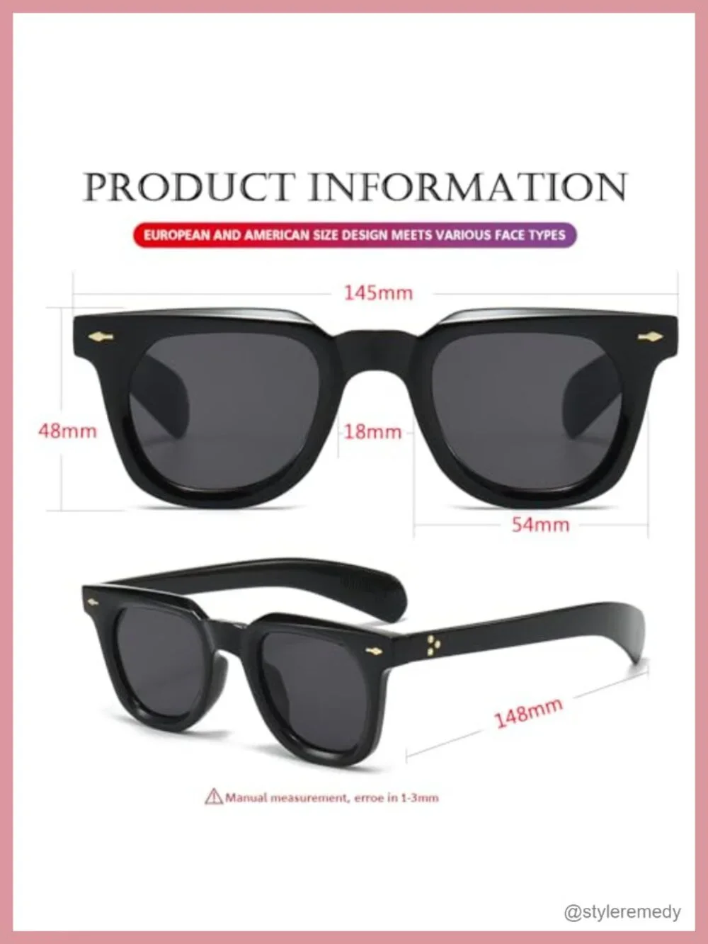 Square Sunglasses for Women Men, Thick Frame Sun Glasses, UV400 Protection